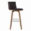 Benjara BM155723 26 Inch Faux Leather Counter Height Barstool with Wooden Support, Brown