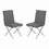 Benjara BM155766 Leatherette Dining Chair with X shaped Metal Legs, Set of 2, Gray and Silver