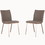 Benjara BM155814 Horizontally Tufted Leatherette Dining Chair with Metal Legs, Set of 2, Gray
