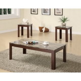 Benzara BM156134 Solid Modern Style 3 piece occasional table set, Brown