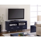 Benzara BM156142 Magnificent Black Contemporary TV Console with Shelves and Drawers