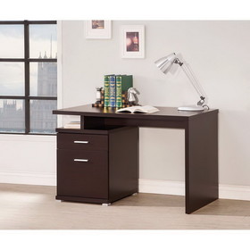 Benzara BM156221 Wooden Contemporary Desk with Cabinet, Brown