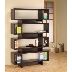 Benzara BM156243 Stupendous Wooden Bookcase With Open Shelves, Brown