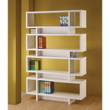 Benzara BM156244 Tremendous white bookcase with open shelves
