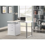 Benzara BM156249 Superb white Office Desk with Reversible Set-Up