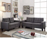 Benzara BM156309 Dashing Sofa In Gray Linen Fabric