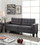 Benzara BM156309 Dashing Sofa In Gray Linen Fabric