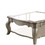 Benzara BM156824 18 Inch Glass Top Wooden Coffee Table, Antique Taupe