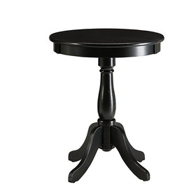 Benzara BM157299 Astonishing Side Table With Round Top, Black