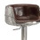 Benzara BM157314 Comfy Adjustable Stool with Swivel, Vintage Brown & Silver