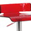 Benzara BM157350 26 Inch Acrylic Adjustable Barstool, Chrome Pedestal Base, Red