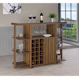 Benzara BM158064 Sturdy Modern Bar Unit with Wine Bottle Storage