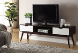 Benzara BM158738 Modish TV Stand, Espresso & White