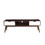 Benzara BM158738 2 Drawer TV Stand with Splayed Legs, White and Brown