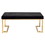 Benzara BM158793 Fabric Bench with Metal Tubular Base, Gold and Black