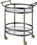 Benzara BM158856 26.75 Inch Oval Shaped Metal Serving Cart with 2 Shelves, Brass