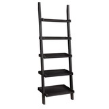 Benzara BM159054 Sleek Wooden Ladder Bookcase with 5 Shelves, Brown