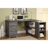 Benzara BM159070 Modern Style Wooden Office Desk, Gray