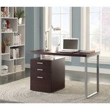 Benzara BM159071 Contemporary Style Office Desk with File Drawer, Brown