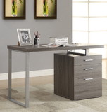 Benzara BM159072 Modish Office Desk with File Drawer, Gray