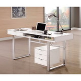 Benzara BM159101 Contemporary Style Wooden Writing Desk, White