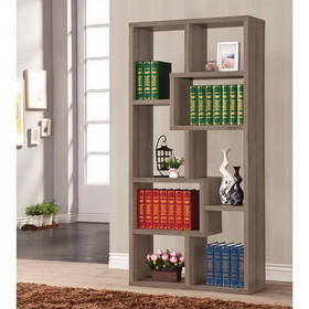 Benzara BM159405 Multiple Cubed Rectangular Bookcase, Gray