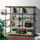 The Urban Port BM159421 63 Inch Industrial 4 Tier Bookshelf, Particleboard, Metal Frame, Gray, Black