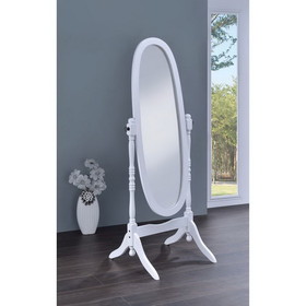 Benzara BM160272 Traditional Oval Shaped Cheval Mirror, White
