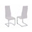Benzara BM160776 Stylish White Faux Leather Dining Chair with Chrome Legs, Set of 4