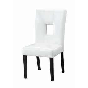 Benzara BM160858 Modern Dining Side Chair with Upholstered Seat and Back, White, Set of 2