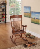 Benzara BM162982 Sober Wooden Rocking Chair, Tobacco Brown
