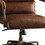 Benzara BM163560 Metal & Leather Executive Office Chair, Retro Brown