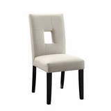 Benzara BM163725 Wooden Dining Side Chair, Beige & Black, Set of 2