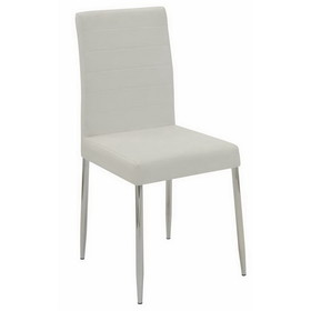 Benzara BM163761 Contemporary Dining Side Chair, White, Set of 4