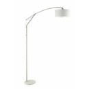 Benzara BM163930 Contemporary Over Arching Metal Floor Lamp, White And Silver