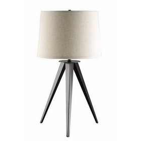 Benzara BM163950 Table Lamp With Tripod Base, Gray And White
