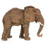Benzara BM165411 Polyresin Walking Elephant Accent, Brown