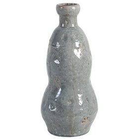 Benzara BM165747 Polished Ceramic Vase, Gray