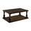 Benzara BM166165 Wooden Coffee Table with Open bottom Shelf, Dark Walnut Brown