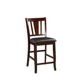 Benzara BM166588 Wooden High Chair, Dark Brown & Black, Set of 2