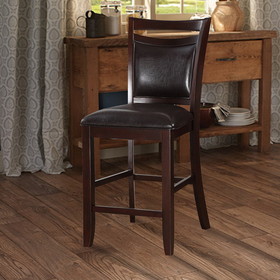 Benzara BM166597 Classic Wooden Armless High Chair, Brown & Black, Set of 2