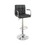 Benzara BM166617 Chair Style Barstool With Faux Leather Seat And Gas Lift Black And Silver Set of 2