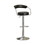 Benzara BM166619 Round Seat Bar Stool With Gas Lift Black and Silver Set of 2