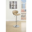 Benzara BM166624 Bar Stool With Gas Lift Brown And Silver Set of 2