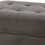 Benzara BM166753 Cocktail Ottoman In Charcoal Gray Waffle Suede Fabric