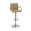 Benzara BM167108 Arm Chair Style Bar Stool With Gas Lift Brown And Silver Set of 2