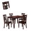 Benzara BM167131 Wooden And Leather 5 Pieces Dining Set In Brown And Black