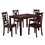 Benzara BM167131 Wooden And Leather 5 Pieces Dining Set In Brown And Black