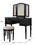 Benzara BM167179 Commodious Vanity Set Featuring Stool And Mirror Black