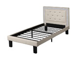 Benzara BM167270 Polyurethane Twin Size Bed In High Headboard In White